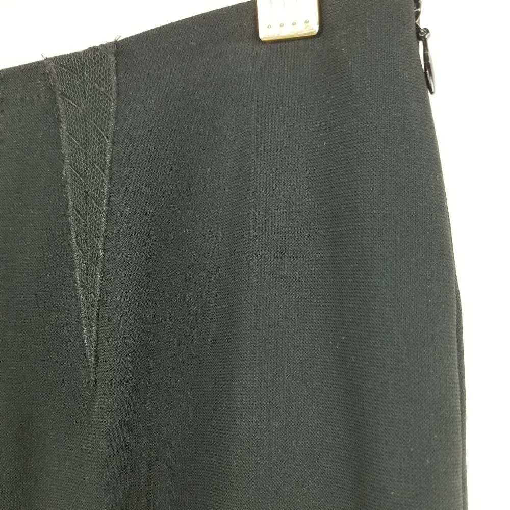 Vintage Moschino Couture Skirt Black Darted Mesh Trim Hem Pencil Womens Size 6 - Picture 4 of 13